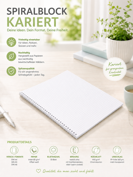 Spiralblock kariert
